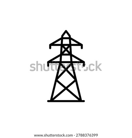 Electric tower vector icon. High voltage electric tower symbol.