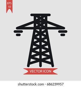 Electric tower vector icon, illustration symbol
