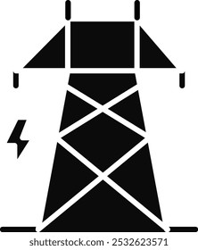 Electric Tower Vector Illustration Detailed Icon