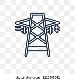 Electric tower vector outline icon isolated on transparent background, high quality linear Electric tower transparency concept can be used web and mobile