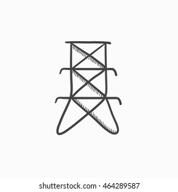 Electric tower vector sketch icon isolated on background. Hand drawn Electric tower icon. Electric tower sketch icon for infographic, website or app.