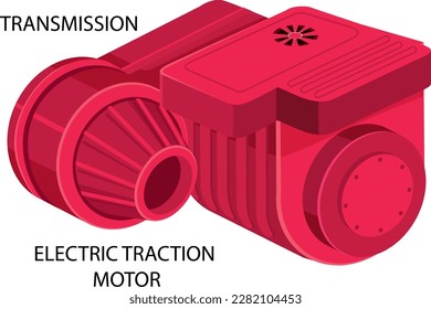 Electric Traction Motor Vector illustration