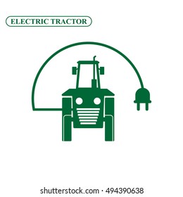 Electric tractor vector icon