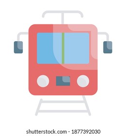 Electric Train Flat Vector Illustration. EPS 10 File 