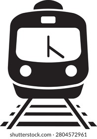 Electric Train Front View Icon – Tram and Railway Vehicle Symbol