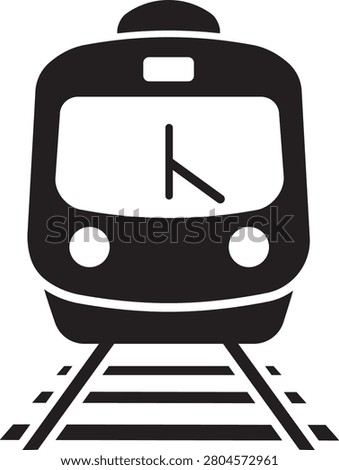 Electric Train Front View Icon – Tram and Railway Vehicle Symbol