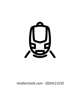 Electric Train Front View Monoline Icon Logo for Graphic Design