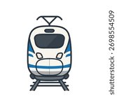 electric train front view vector