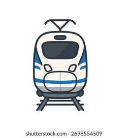 vetor de visão frontal do comboio elétrico