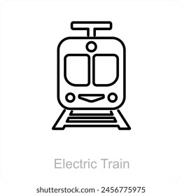 Tren eléctrico y concepto de icono de tren