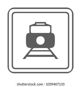 Electric train icon isolated on background. Modern flat pictogram, business, marketing, internet concept. Trendy Simple vector symbol for web site design or button to mobile app. Logo illustration