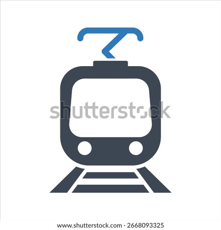 Electric train icon. Light rail or light rail transit icon