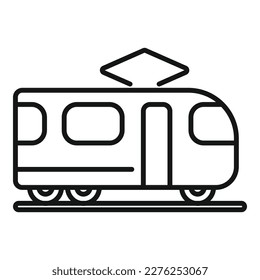 Electric train icon outline vector. Railway bus. Travel ticket