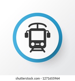 Electric train icon symbol. Premium quality isolated rail element in trendy style.