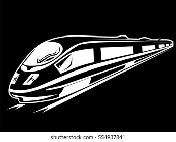 Black White High Speed Commuter Train Stock Vector (royalty Free 