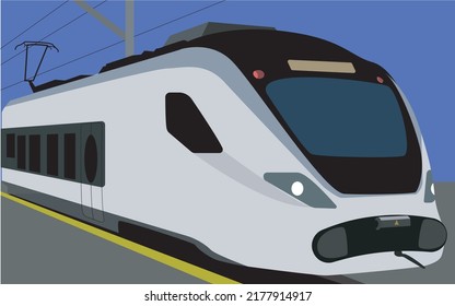 Electric Train Locomotive Station Stock Vector (Royalty Free ...