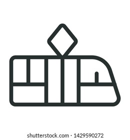 electric train - minimal line web icon. simple vector illustration. concept for infographic, website or app.