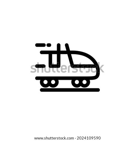 Electric Train Monoline Icon Logo for Graphic Design