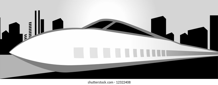  an electric train moving in the rail	