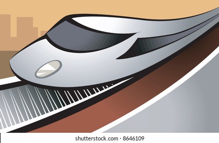 an electric train moving in the rail	