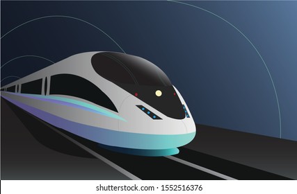 Electric train in the tunnel