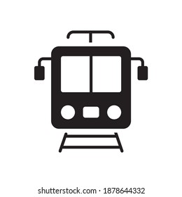 Electric Train Vector Solid Style Icon. EPS 10 File 