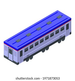 Electric train wagon icon. Isometric of electric train wagon vector icon for web design isolated on white background
