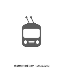 Electric tram icon in trendy flat style isolated on white background. Symbol for your web site design, logo, app, UI. Vector illustration, EPS