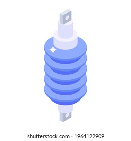 Electric Transformer Connecting Tool, Absorber Icon In Isometric Style 