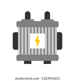 Electric transformer energy power icon flat vector design