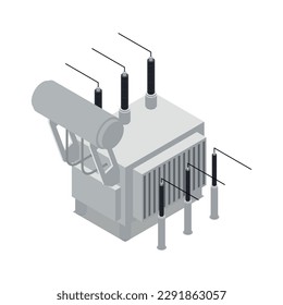 Electric transformer icon 3d isometric vector illustration