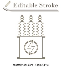 Icono de transformador eléctrico. Diseño sencillo de Stroke modificable. Ilustración vectorial.