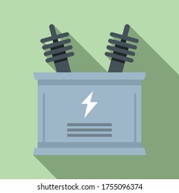 Electric transformer icon. Flat illustration of electric transformer vector icon for web design