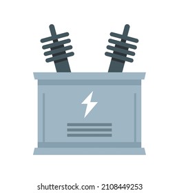 Electric transformer icon. Flat illustration of electric transformer vector icon isolated on white background