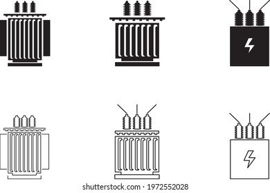 Electric transformer icon - vector illustration.