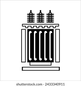 Electric transformer icon - vector illustration.