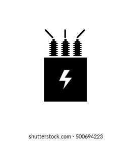 Electric transformer icon - vector illustration.