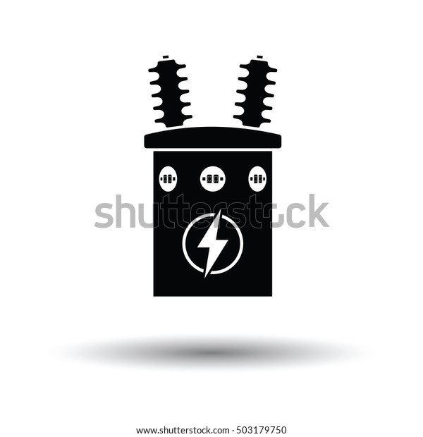 Electric Transformer Icon White Background Shadow Stock Vector Royalty Free 503179750 1924