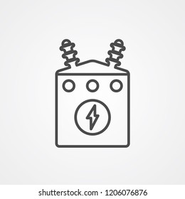 Electric transformer vector icon sign symbol