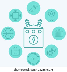 Electric transformer vector icon sign symbol