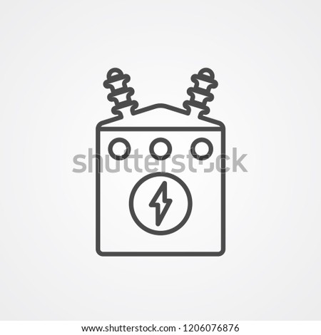 Electric transformer vector icon sign symbol