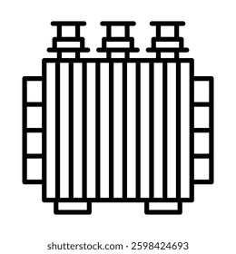 Electric Transformer Vector Line Icon Design