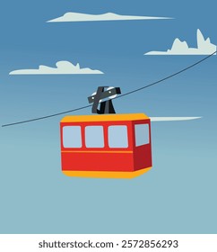 Electric transport. Cable car cabins