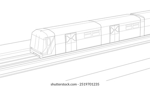 electric transport locomotive 3D illustration