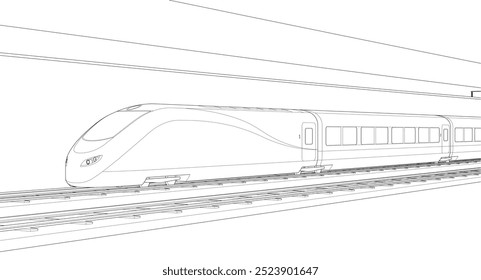 ilustração 3D de locomotiva de transporte elétrico	