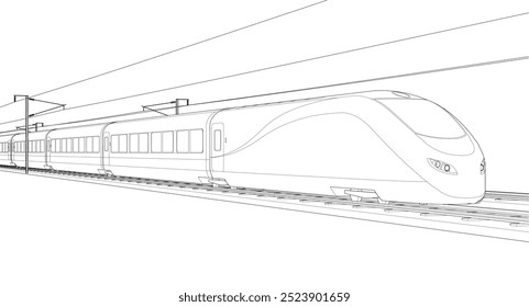 electric transport locomotive 3D illustration	