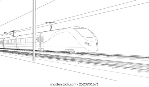 electric transport locomotive 3D illustration	