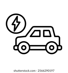 Electric Transportation icon line vector illustration