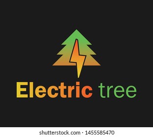 Electric tree logo design templete