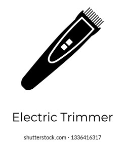 Electric trimmer, glyph vector icon, 